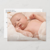 Elegantes Einfaches Foto Feiertage Geburtstagskünd Ankündigungspostkarte (Vorne/Hinten)