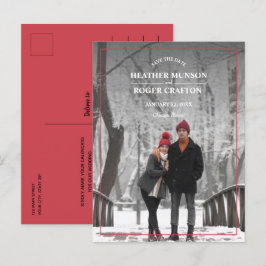 Elegantes einfaches Foto für die Hochzeit speicher Ankündigungspostkarte