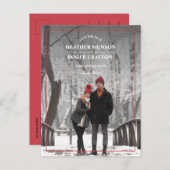 Elegantes einfaches Foto für die Hochzeit speicher Ankündigungspostkarte (Vorne/Hinten)