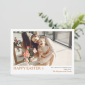 Elegantes Einfaches Foto für Ostereier Feiertagskarte (Stehend Vorderseite)