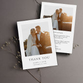 Elegantes einfaches Foto Hochzeit Dankeskarte