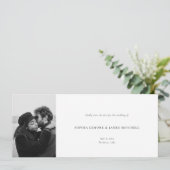 Elegantes einfaches Foto Hochzeit horizontal Save The Date (Stehend Vorderseite)