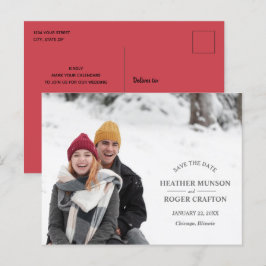 Elegantes, einfaches Foto Hochzeit retten das Datu Ankündigungspostkarte