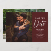 Elegantes einfaches Foto Hochzeit speichern das Da Save The Date (Vorne/Hinten)