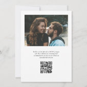 Elegantes Einfaches Foto QR Code UAWG Wedding Einladung (Rückseite)