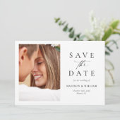 Elegantes einfaches Foto Save the Date (Stehend Vorderseite)