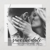 Elegantes einfaches Foto Save the Date Hochzeit (Vorne/Hinten)