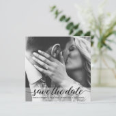 Elegantes einfaches Foto Save the Date Hochzeit (Stehend Vorderseite)