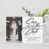 Elegantes Einfaches Foto Vow Erneuerung Save The Date (Stehend Vorderseite)