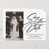 Elegantes Einfaches Foto Vow Erneuerung Save The Date (Vorne/Hinten)