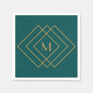 Elegantes, einfaches geometrisches Art Déco Design Serviette