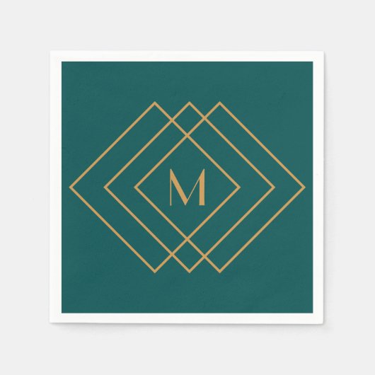 Elegantes, einfaches geometrisches Art Déco Design Serviette (Vorderseite)