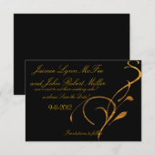Elegantes einfaches Gold Black Scroll Save the Dat Date (Vorne/Hinten)