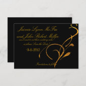Elegantes einfaches Gold Black Scroll Save the Dat Save The Date (Vorne/Hinten)