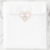 Elegantes, einfaches Gold-Glitzer-Script Rosa Herz-Aufkleber (Tasche)