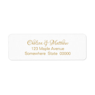 Elegantes einfaches goldenes Text-Rücksendeetikett