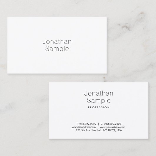 Elegantes, einfaches grafisches Design Beruflich t Visitenkarte (Vorne/Hinten)
