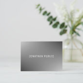 Elegantes, einfaches Graumuster Modernes, Beruflic Visitenkarte (Stehend Vorderseite)