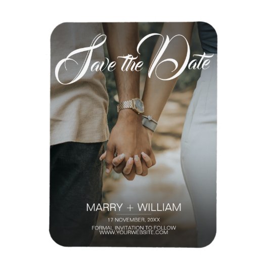 Elegantes einfaches Hochzeitsfest Save the Date Magnet (Vertikal)