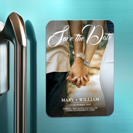 Elegantes einfaches Hochzeitsfest Save the Date Magnet