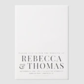 Elegantes Einfaches Hochzeitsszenario-Foto Pergament Einladungen (Vorderseite)