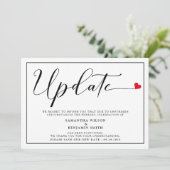 Elegantes einfaches Hochzeitsupdate Einladung (Stehend Vorderseite)