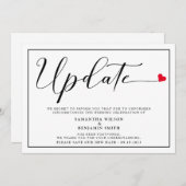 Elegantes einfaches Hochzeitsupdate Einladung (Vorne/Hinten)