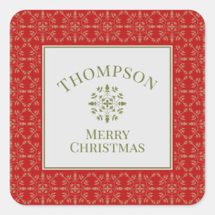 Elegantes Einfaches Holiday Snowflake Klassisches  Quadratischer Aufkleber