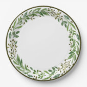 Elegantes Einfaches Holiday Wreath Pappteller (Vorderseite)