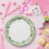 Elegantes Einfaches Holiday Wreath Pappteller (Party)