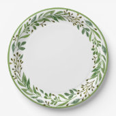 Elegantes Einfaches Holiday Wreath Pappteller (Vorderseite)