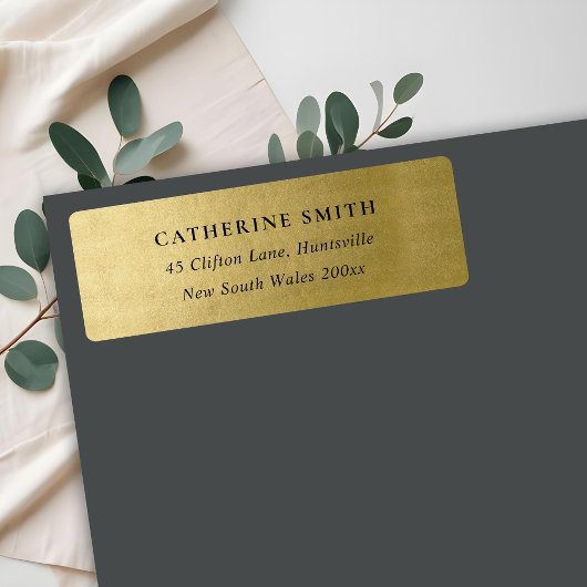 ELEGANTES, EINFACHES IMITAT GOLD ADRESSE ETIKETT