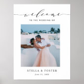 Elegantes einfaches kalligrafisches Foto Hochzeit  Poster (Vorne)