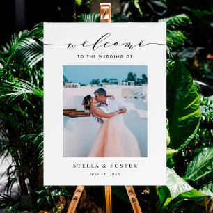 Elegantes einfaches kalligrafisches Foto Hochzeit  Poster