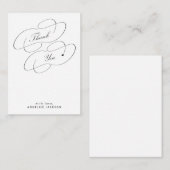 Elegantes einfaches Kalligraphieskript vielen Dank Mitteilungskarte (Vorne/Hinten)