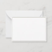 Elegantes, einfaches, klassisches Gold-Rahmen-Hoch Mitteilungskarte (Rückseite)