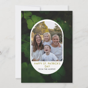Elegantes einfaches Kleeblatt-Foto St. Patrick's D Feiertagskarte