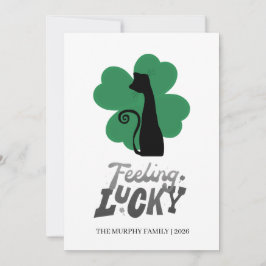 Elegantes einfaches Kleeblatt-Foto St. Patrick's D Feiertagskarte