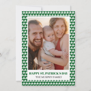 Elegantes einfaches Kleeblatt-Foto St. Patrick's D Feiertagskarte