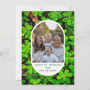 Elegantes einfaches Kleeblatt-Foto St. Patrick's D Feiertagskarte