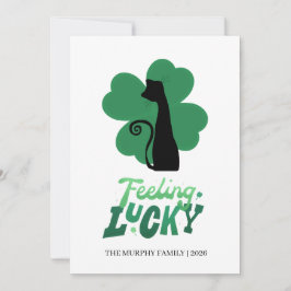 Elegantes einfaches Kleeblatt-Foto St. Patrick's D Feiertagskarte