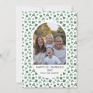 Elegantes einfaches Kleeblatt-Foto St. Patrick's D Feiertagskarte