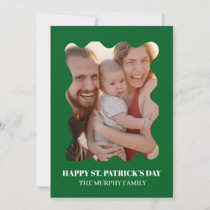 Elegantes einfaches Kleeblatt-Foto St. Patrick's D Feiertagskarte