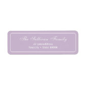 Elegantes, einfaches lila Rücksendelabel (Vorne)
