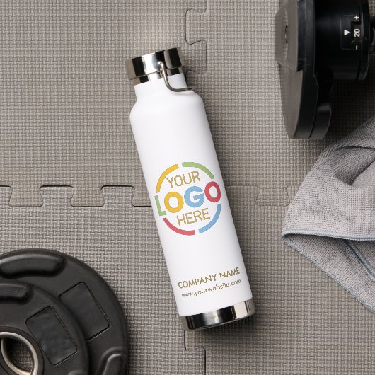 Elegantes einfaches Logo für das Unternehmen White Trinkflasche (Fitnessstudio)