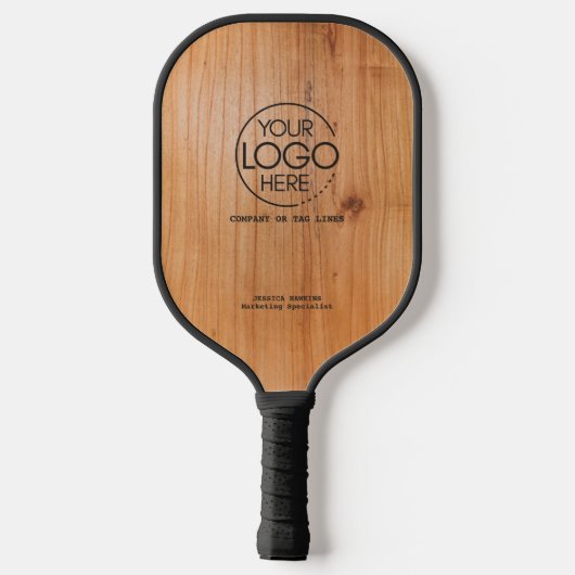 Elegantes einfaches Logo Golden Wood Personal Pickleball Schläger (Rückseite)