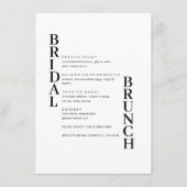 Elegantes einfaches Menü für Textbridal-Brunch Menükarte (Vorderseite)