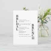 Elegantes einfaches Menü für Textbridal-Brunch Menükarte (Stehend Vorderseite)