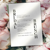 Elegantes einfaches Menü für Textbridal-Brunch Menükarte
