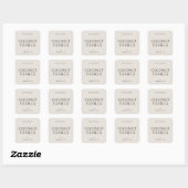 Elegantes einfaches Minimal Candle Label Quadratischer Aufkleber (Blatt)